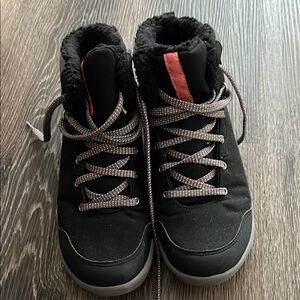 Black and Gray High-Top Sneakers